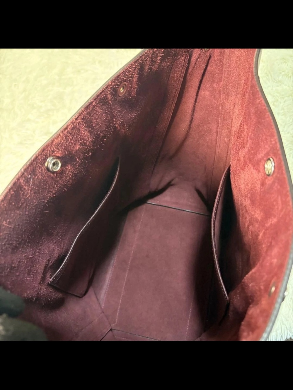 Mulberry Leather Tote in Deep Burgundy with Silver Studs - Picture 12 of 16